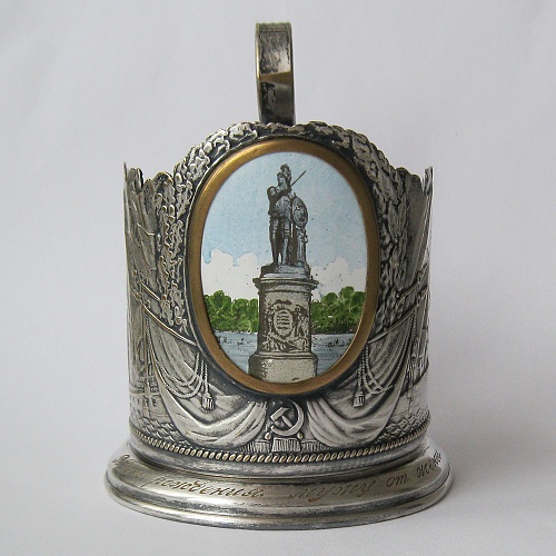 Подстаканник Памятник Суворову - Латунные подстаканники с медальонами